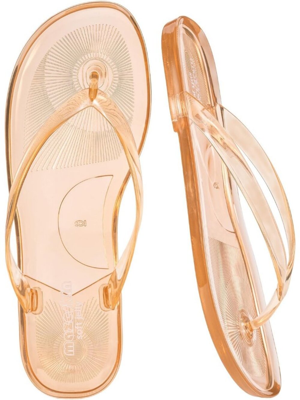 Women's Whiskey Summer Jelly Flip Flops Soft Flexible Casual Thong Flat Sandals